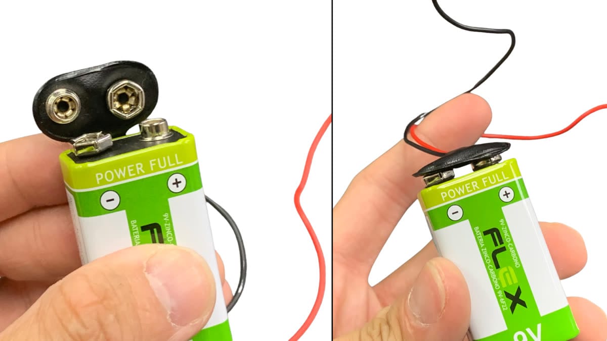 Colocando o plug na bateria 9V