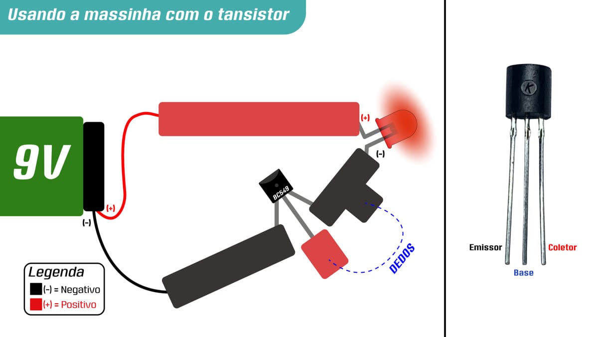 Esquema elétrico da chave de toque com transistor