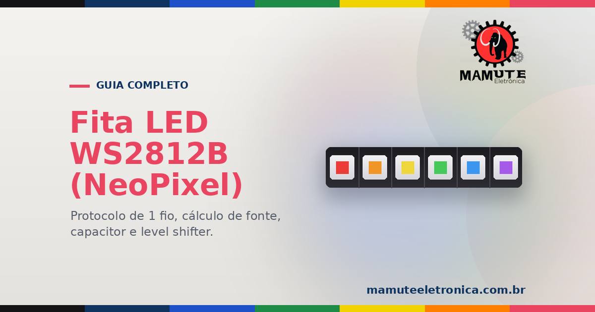 Fita LED WS2812B (NeoPixel): O Guia Completo — Protocolo de 1 Fio, Alimentação e Cuidados
