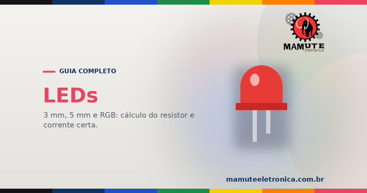 LEDs: Guia Completo dos Tipos mais comuns — 3mm, 5mm, SMD, RGB, WS2812B, Fita e Muito Mais