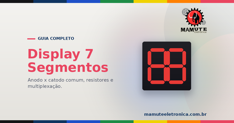 Display de 7 Segmentos: O Guia Completo — Anodo, Catodo, Resistores e Multiplexação