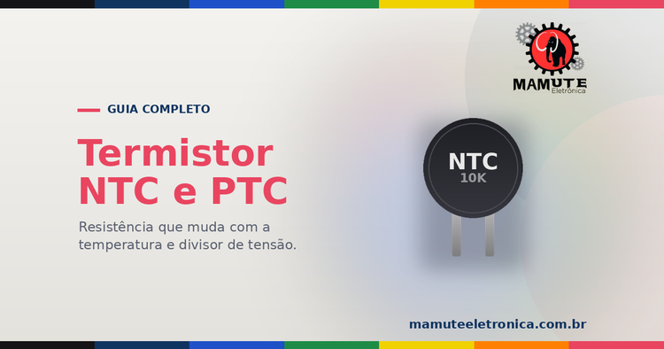 Termistor (NTC/PTC): O Guia Completo — Sensor de Temperatura, Curva Beta e Inrush