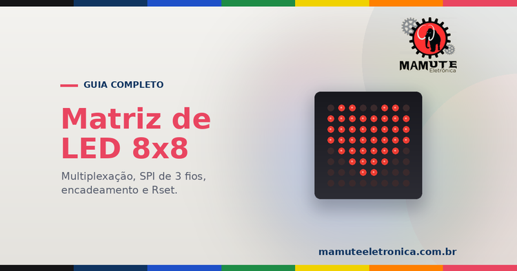 Matriz de LED 8x8 (MAX7219): O Guia Completo — Multiplexação, SPI, Encadeamento e Rset